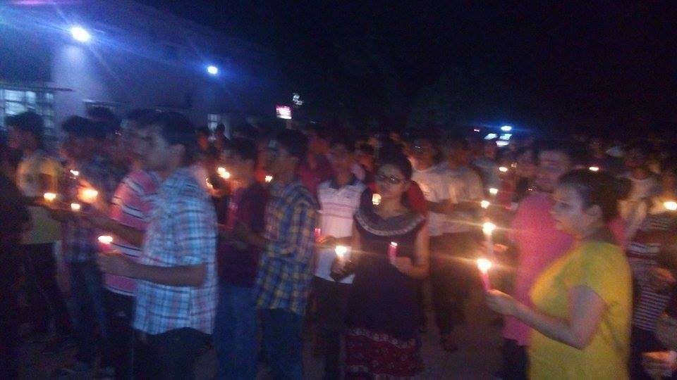 Candle march by students